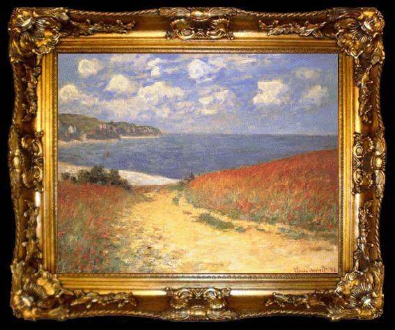 framed  Claude Monet Path in the Wheat Fields at Pourville, ta009-2